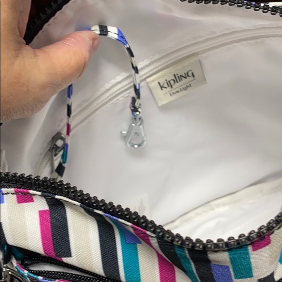 🆕Kipling Sebastian Crossbody, Urban Stripe🟪🟦 - Picture 11 of 14